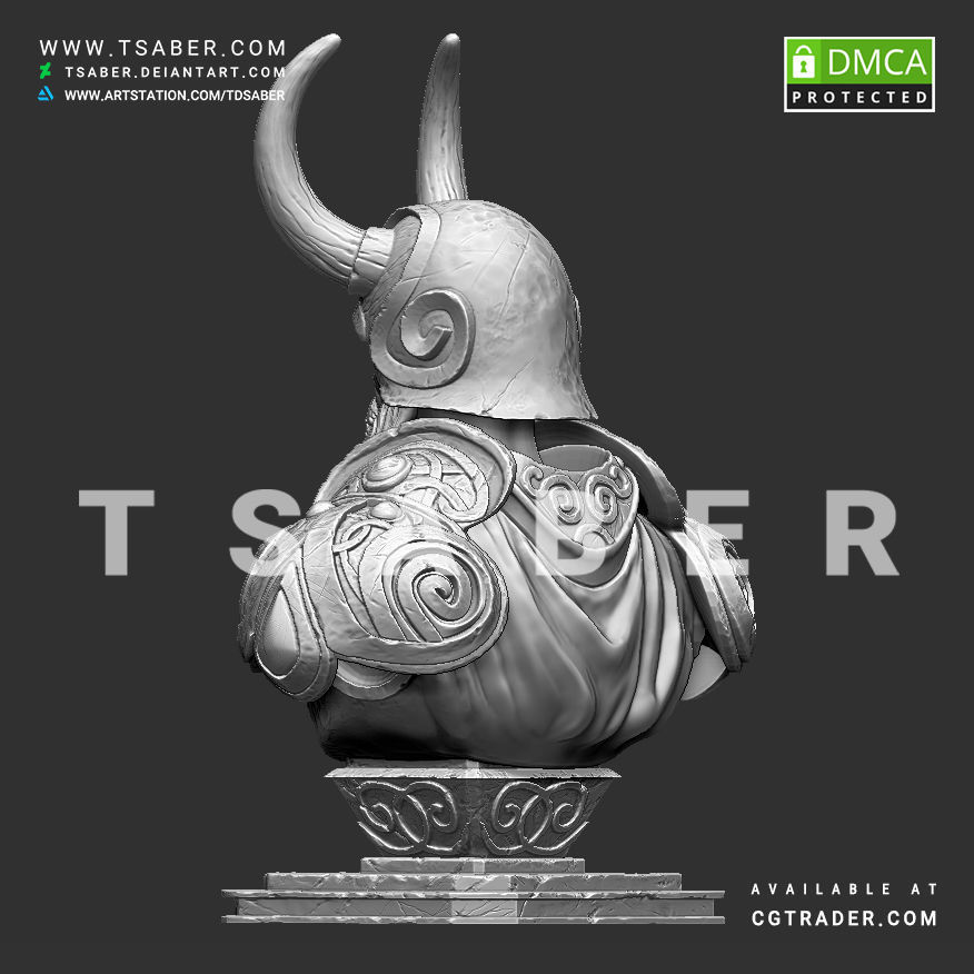 Viking bust - 3D print character 3D print model_10