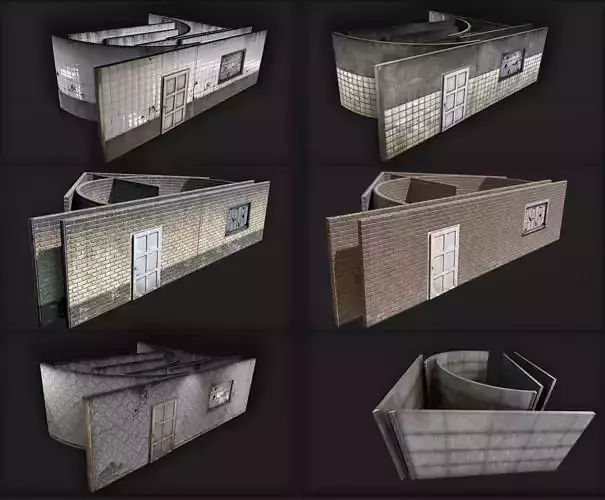  building  Modular Kit - wall collection - PBR  