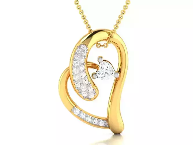 pendant-3200 diamond pendant gold 3D print model