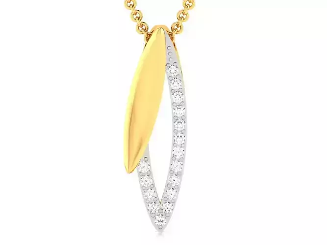 pendant-3198 gold pendant with diamonds in shape of arrow