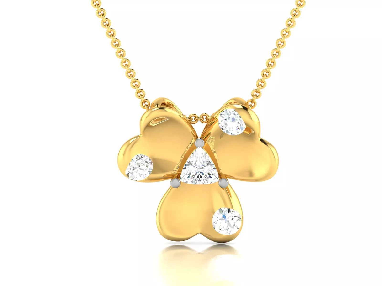 pendant-3161 flower pendant gold with diamonds 3D print model_0