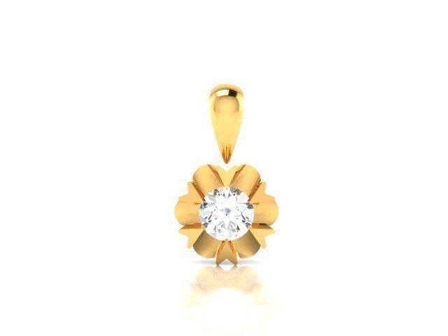 pendant-3147 diamond pendant gold 3D print model_5