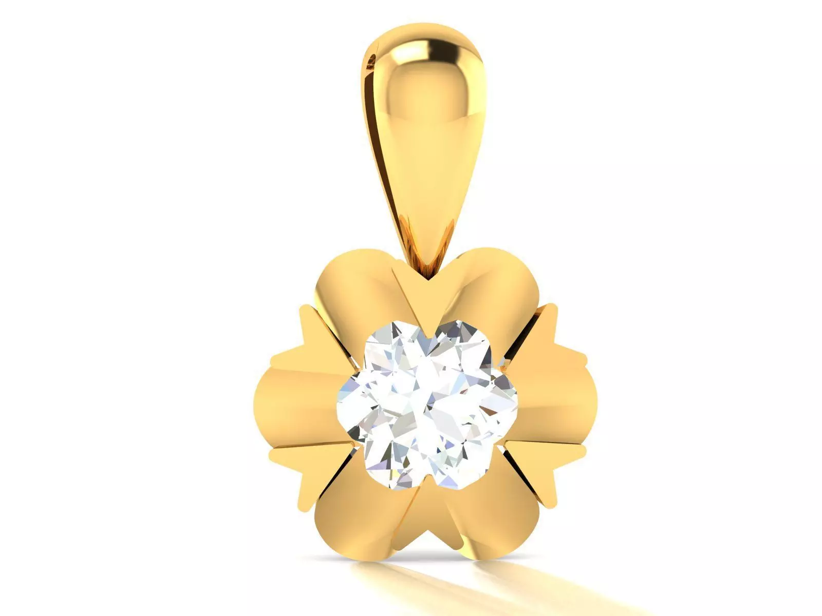 pendant-3147 diamond pendant gold 3D print model_0