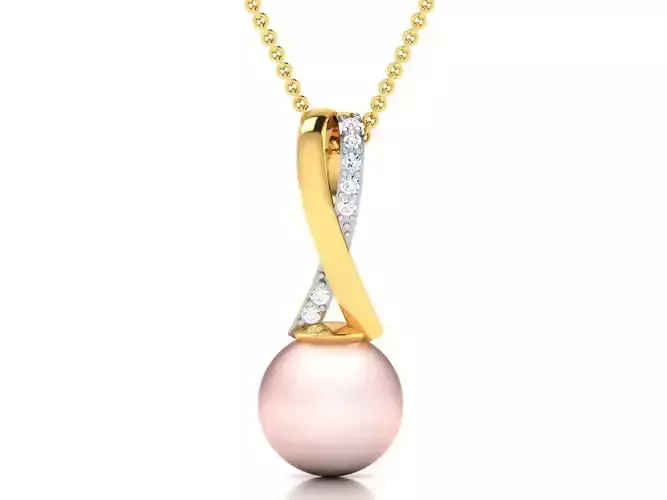 pendant-3089 pearl pendant on gold chain