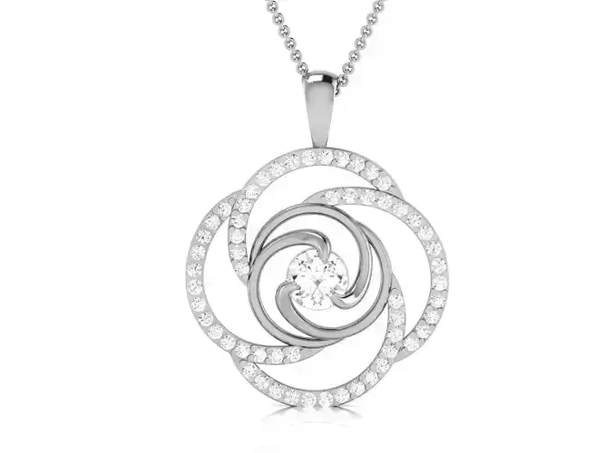 pendant-3046 sterling silver pendant with diamonds 3D print model