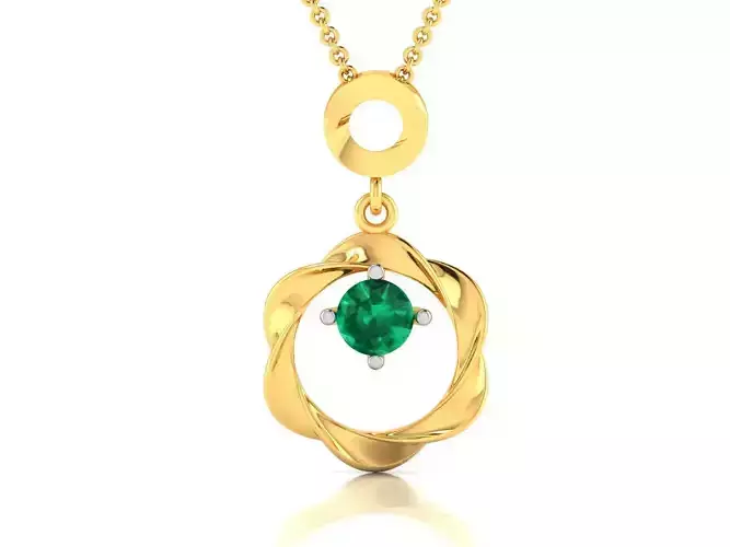 pendant-2891 emerald pendant gold