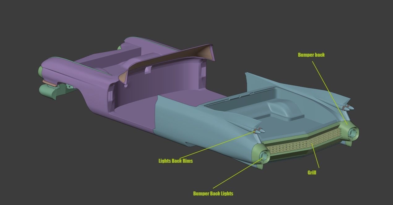 Cadillac Sedan Deville 59 - 3D Printable Model 3D print model_4
