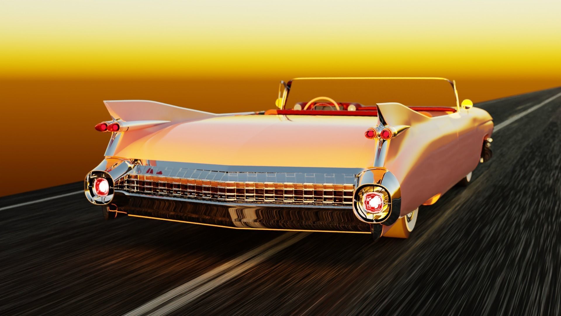 Cadillac Sedan Deville 59 - 3D Printable Model 3D print model_13