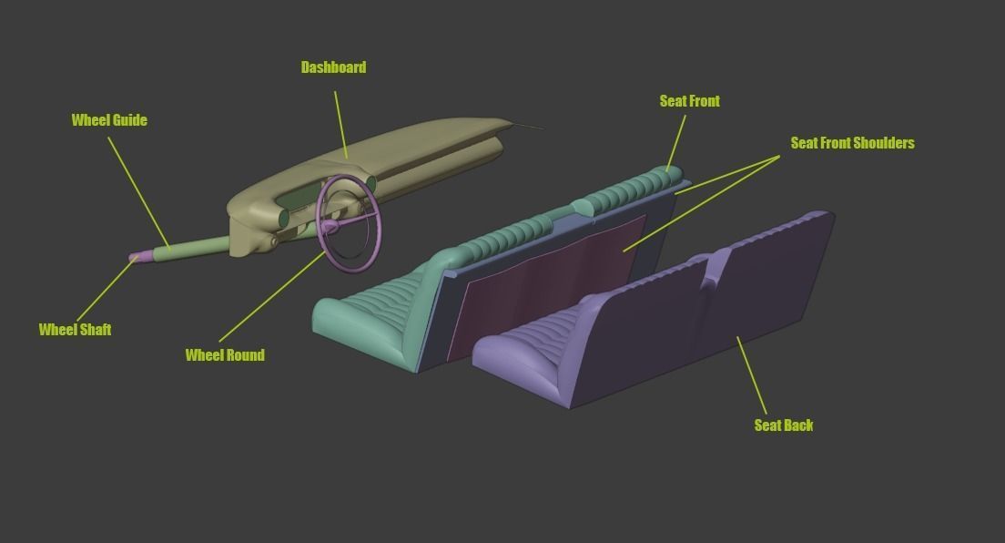 Cadillac Sedan Deville 59 - 3D Printable Model 3D print model_6