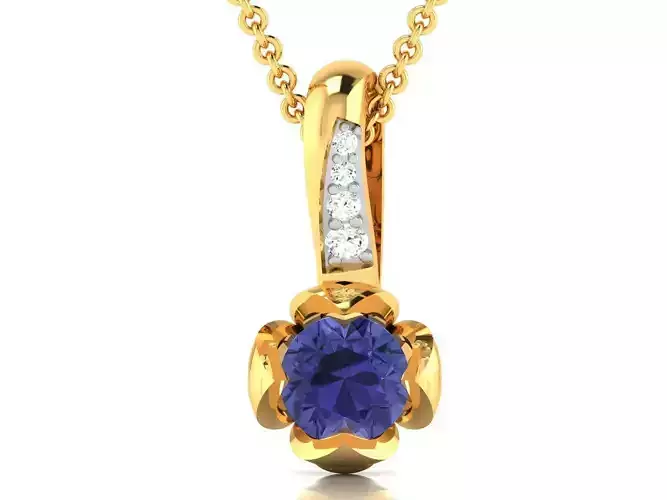 pendant-2863 sapphire and diamond pendant gold