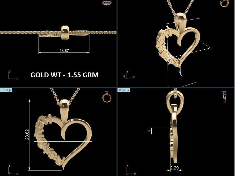 heart pendant-2858 3D print model_6