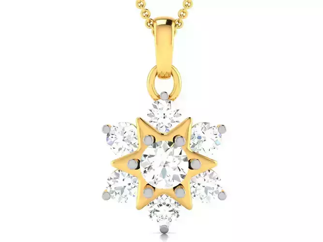 pendant-2832 diamond star pendant gold 3D print model