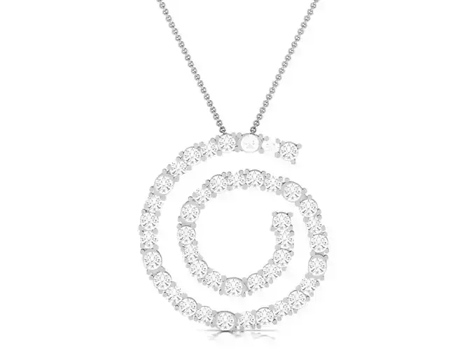 pendant-2698 silver necklace with diamonds hanging from it