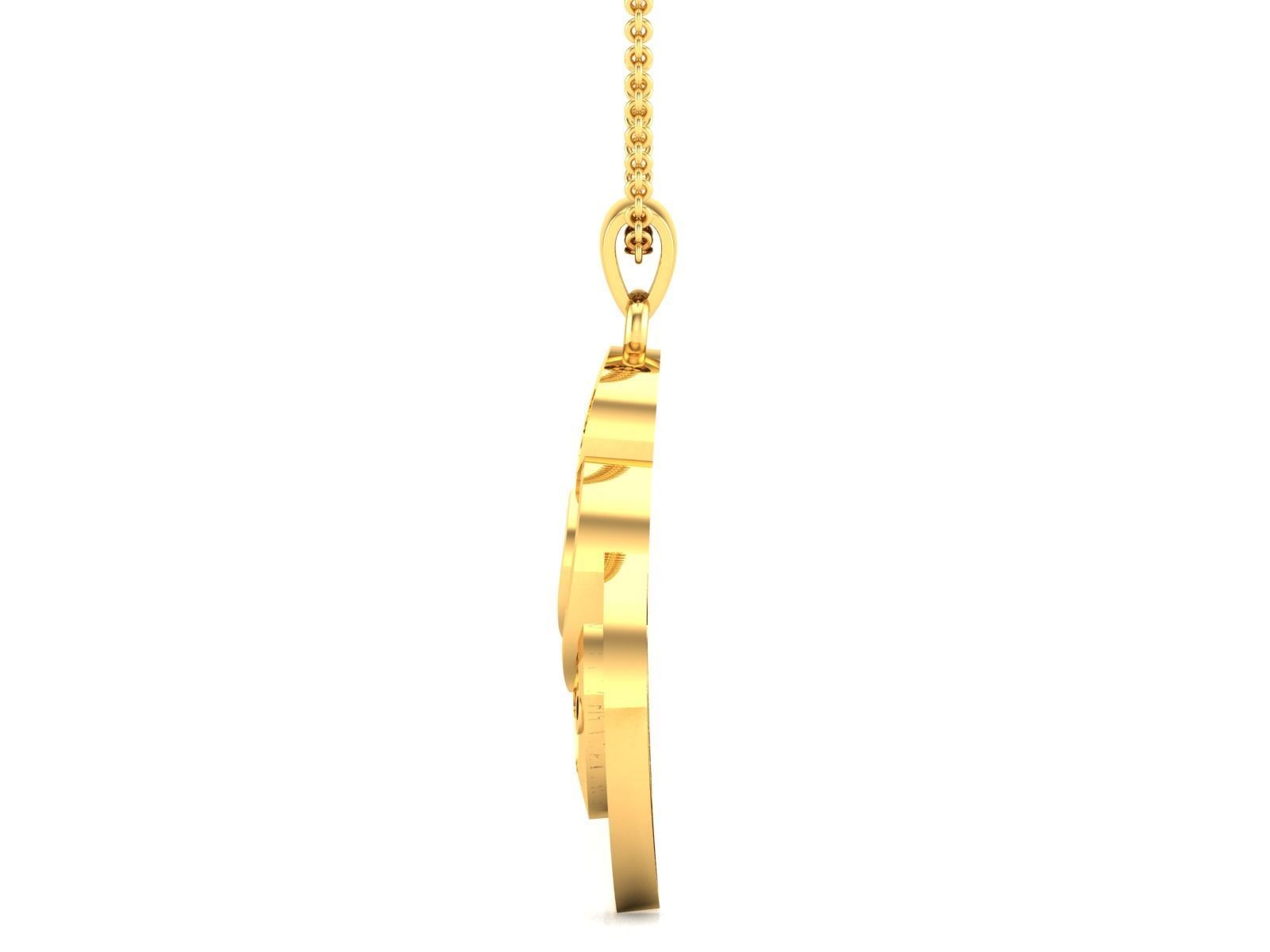 pendant-2558 gold dangle pendant 3D print model_5