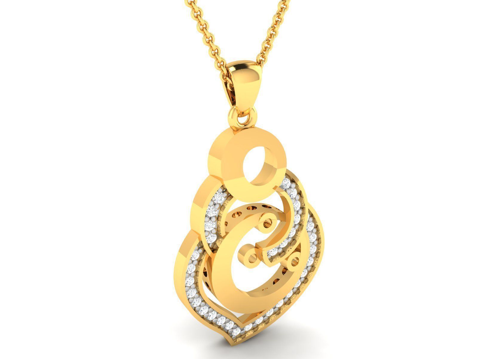 pendant-2558 gold dangle pendant 3D print model_1