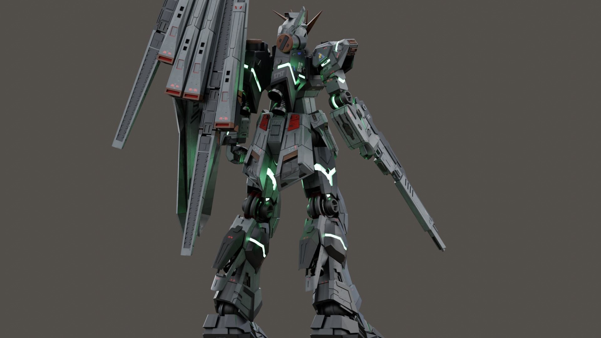 RX-93 Nu Gundam Low-poly 3D model_10