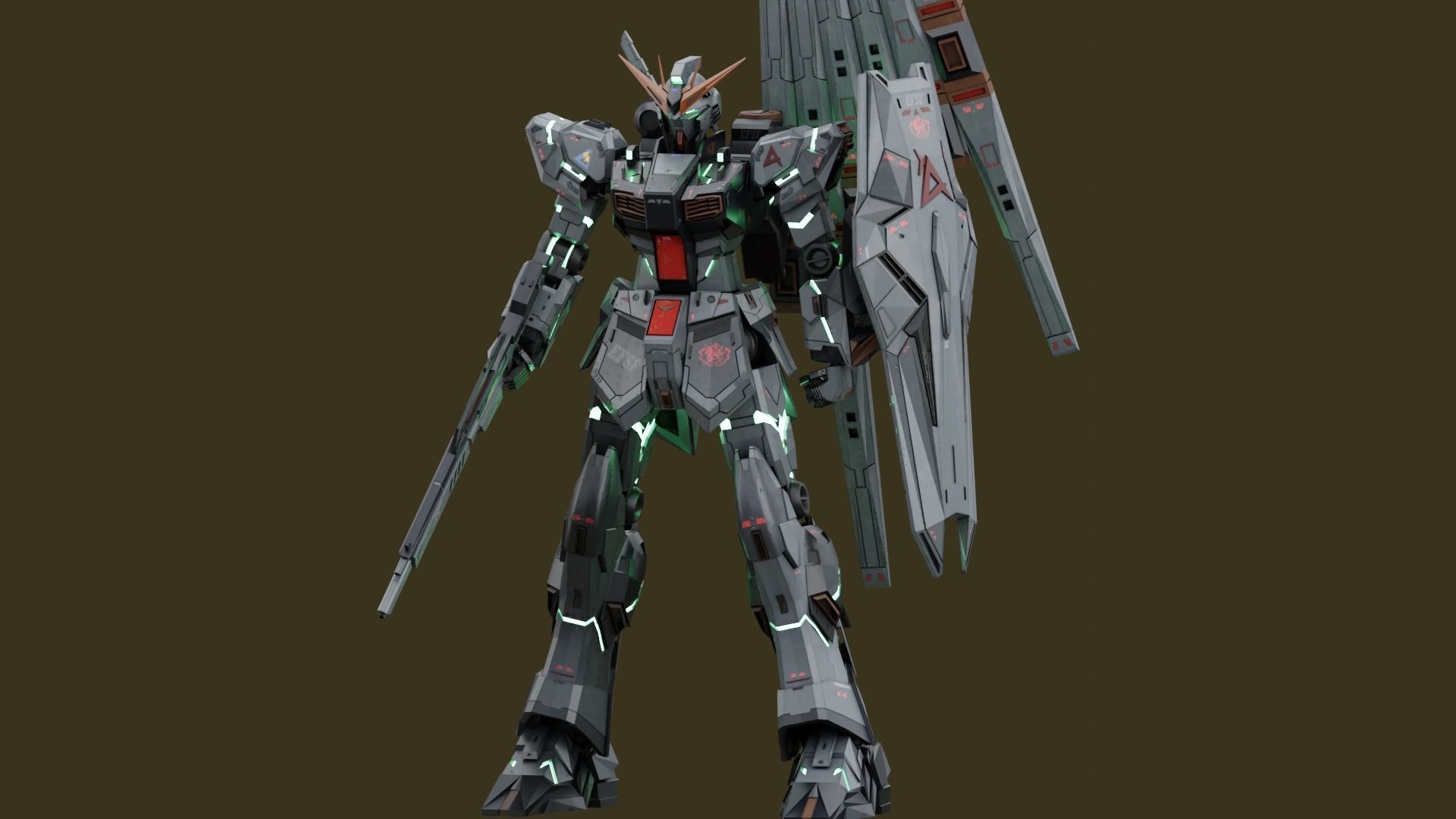 RX-93 Nu Gundam Low-poly 3D model_3