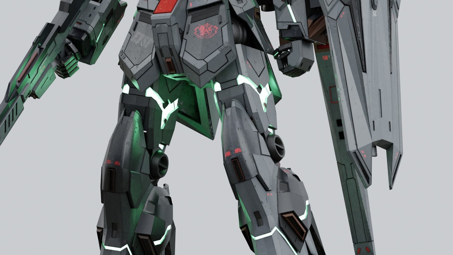 RX-93 Nu Gundam Low-poly 3D model_7