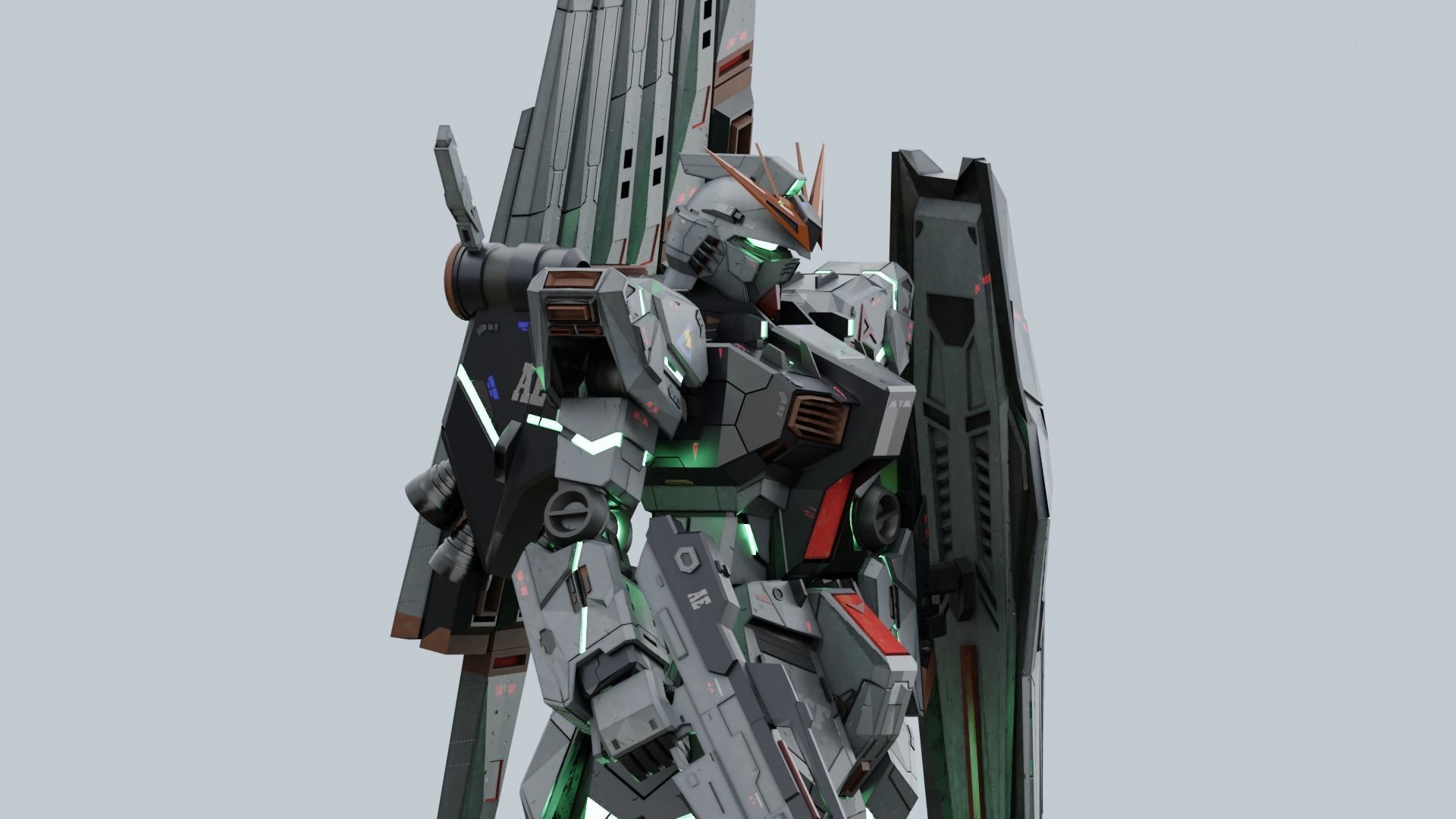 RX-93 Nu Gundam Low-poly 3D model_12