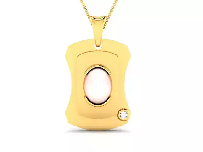 pendant-2430 rose quartz pendant gold 3D print model