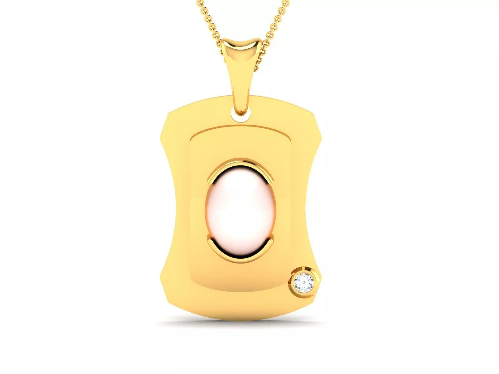 pendant-2430 rose quartz pendant gold 3D print model_0