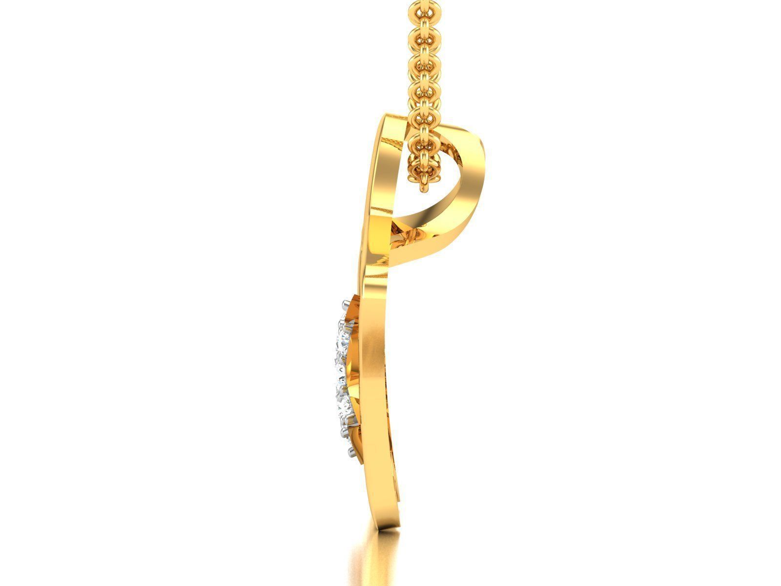pendant-2384 star pendant with diamonds gold 3D print model_5