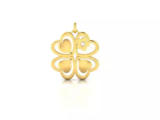 pendant-2228 four leaf clover pendant gold