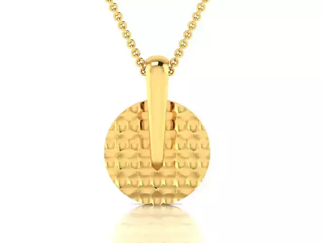 pendant-2201 gold pendant with chain 3D print model
