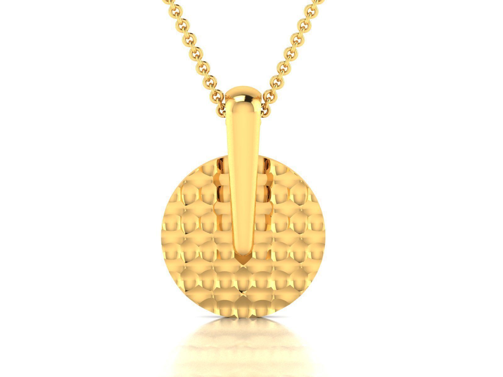 pendant-2201 gold pendant with chain 3D print model_4