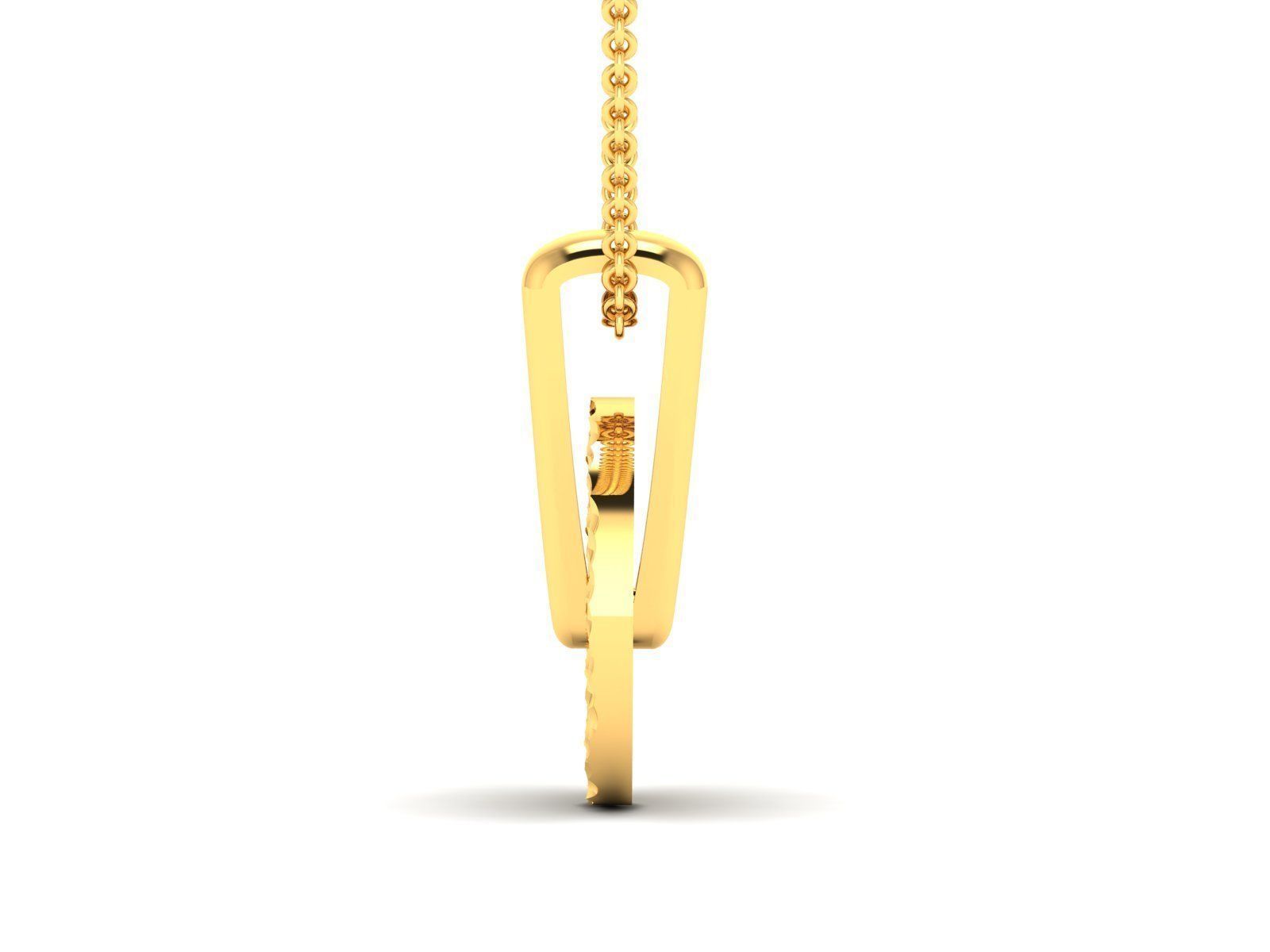 pendant-2201 gold pendant with chain 3D print model_6