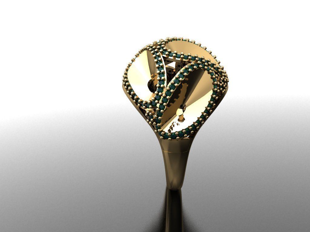 P234- Diamond ring 3D print model_4