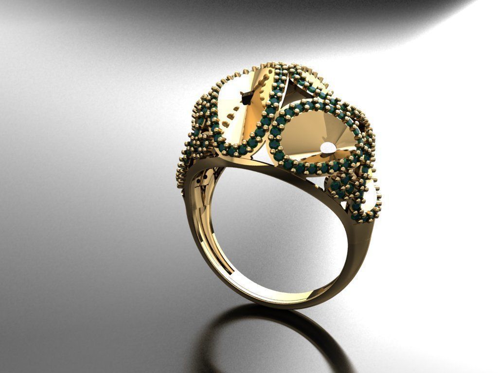 P234- Diamond ring 3D print model_2