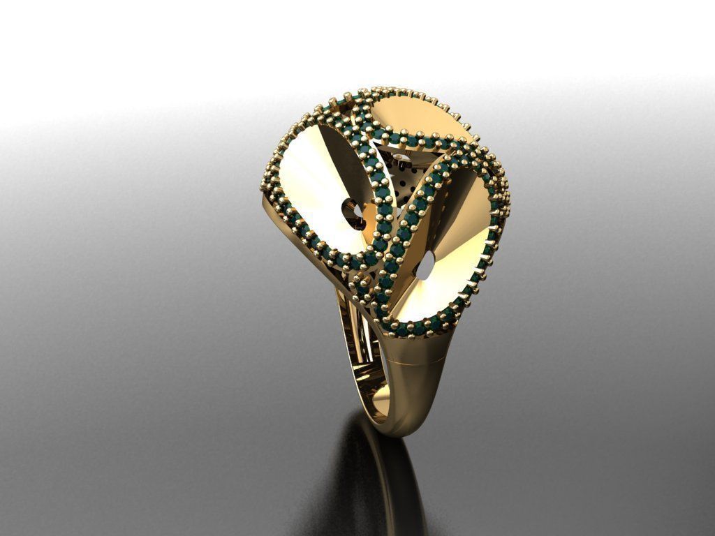 P234- Diamond ring 3D print model_1