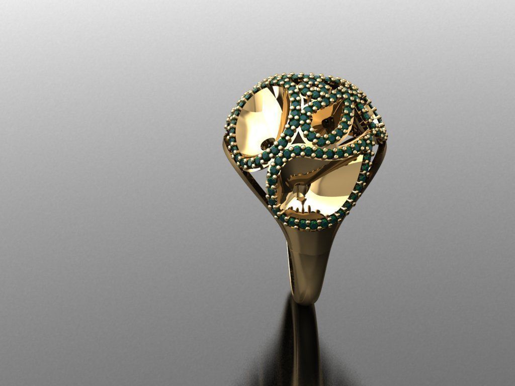 P235- Diamond ring 3D print model_4