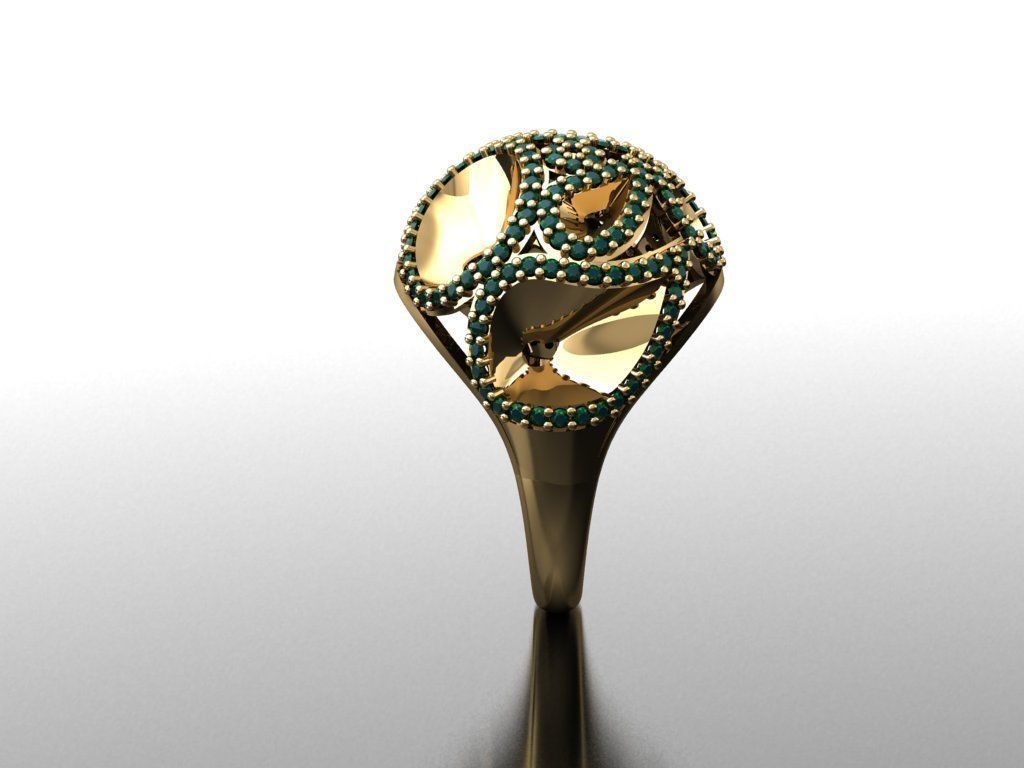 P235- Diamond ring 3D print model_2