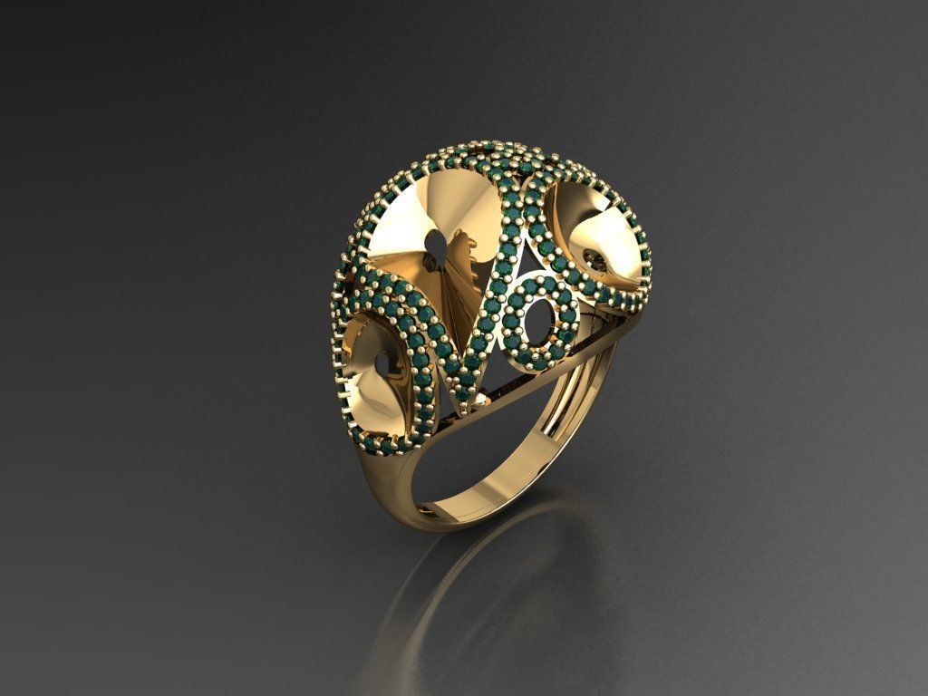 P235- Diamond ring 3D print model_1