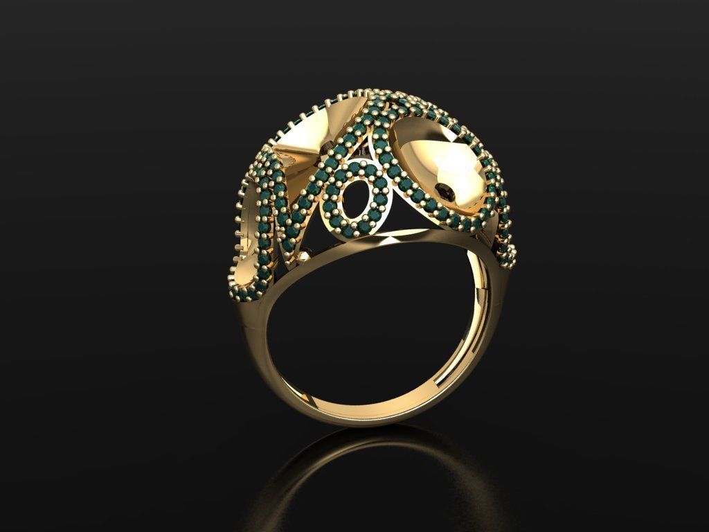 P235- Diamond ring 3D print model_3
