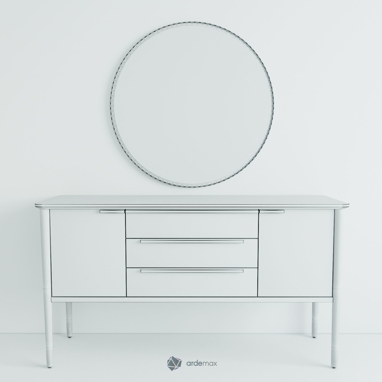 Walnut Sideboard 3D model_8