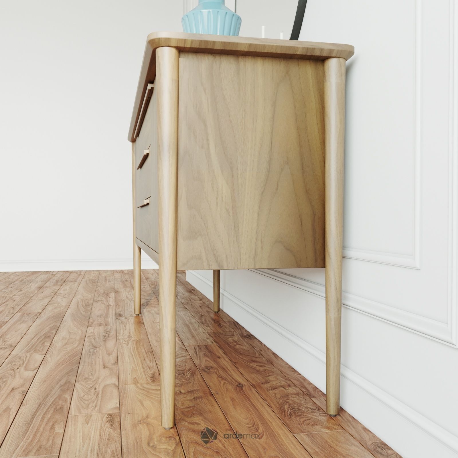 Walnut Sideboard 3D model_6