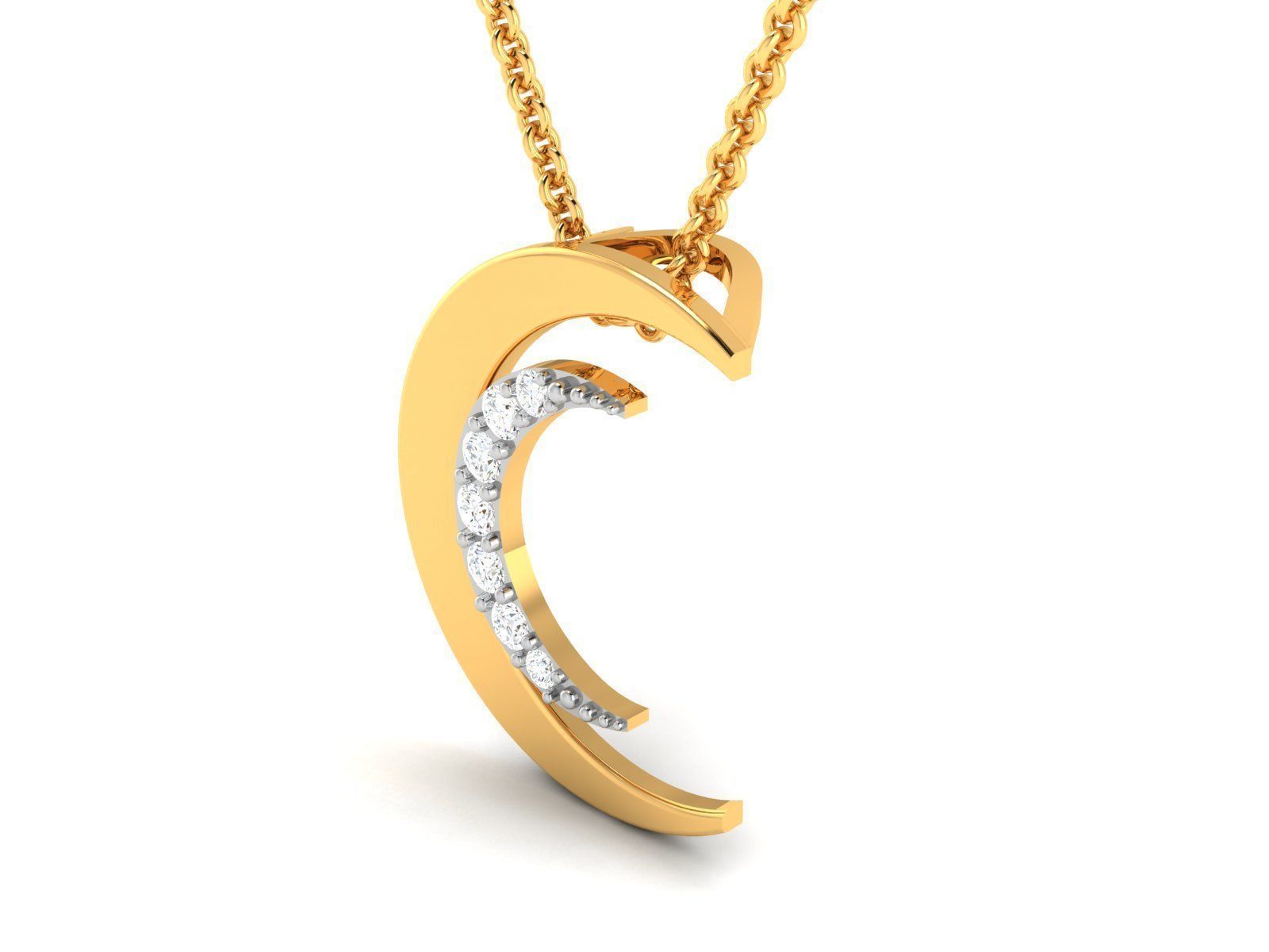 pendant-2136 diamond pendant gold 3D print model_2