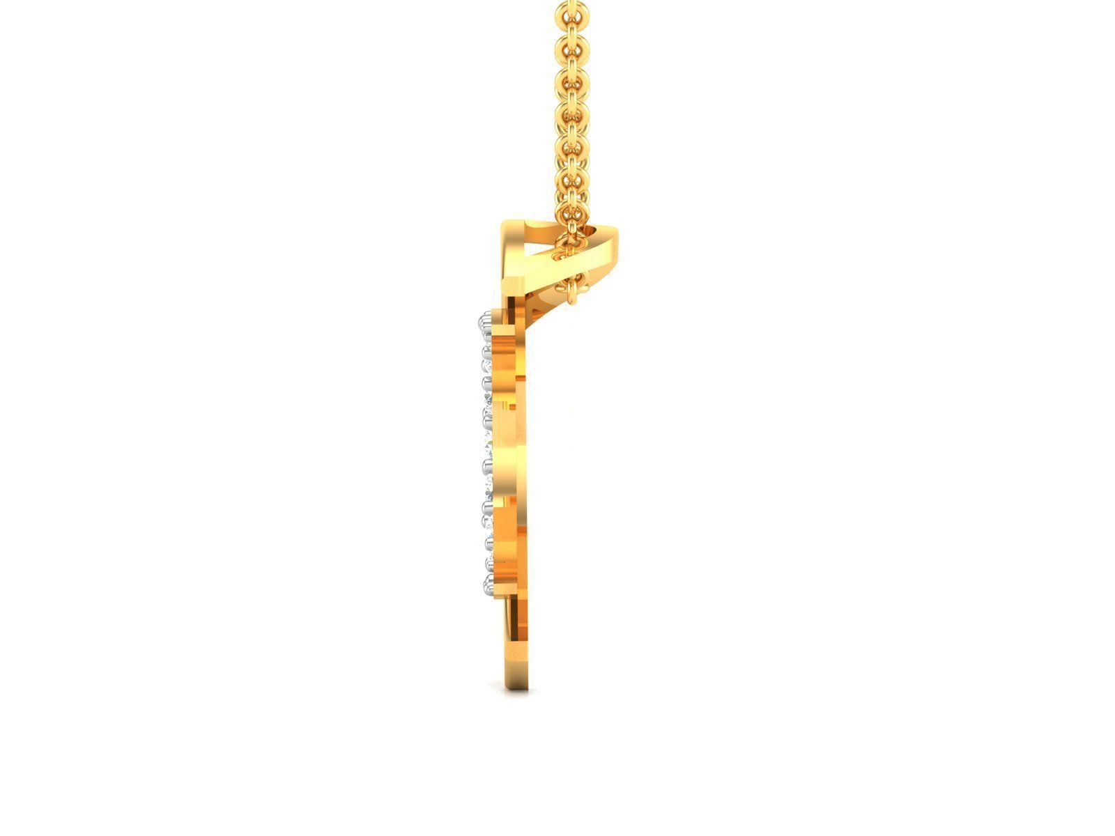 pendant-2136 diamond pendant gold 3D print model_5