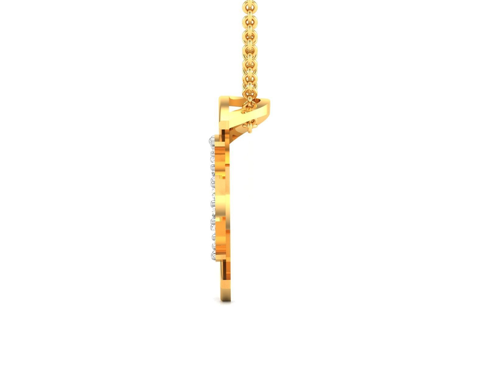 pendant-2136 diamond pendant gold 3D print model_6