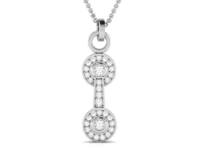 pendant-2100 pendant with chain and diamonds 3D print model