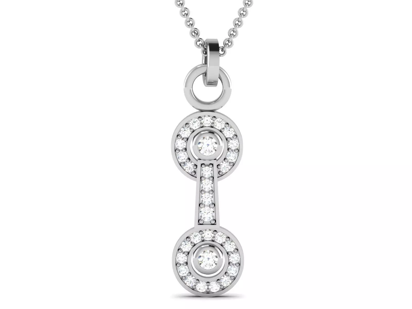 pendant-2100 pendant with chain and diamonds 3D print model_0