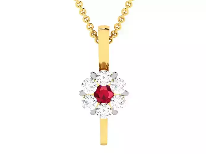 pendant-2086 ruby and diamond pendant gold