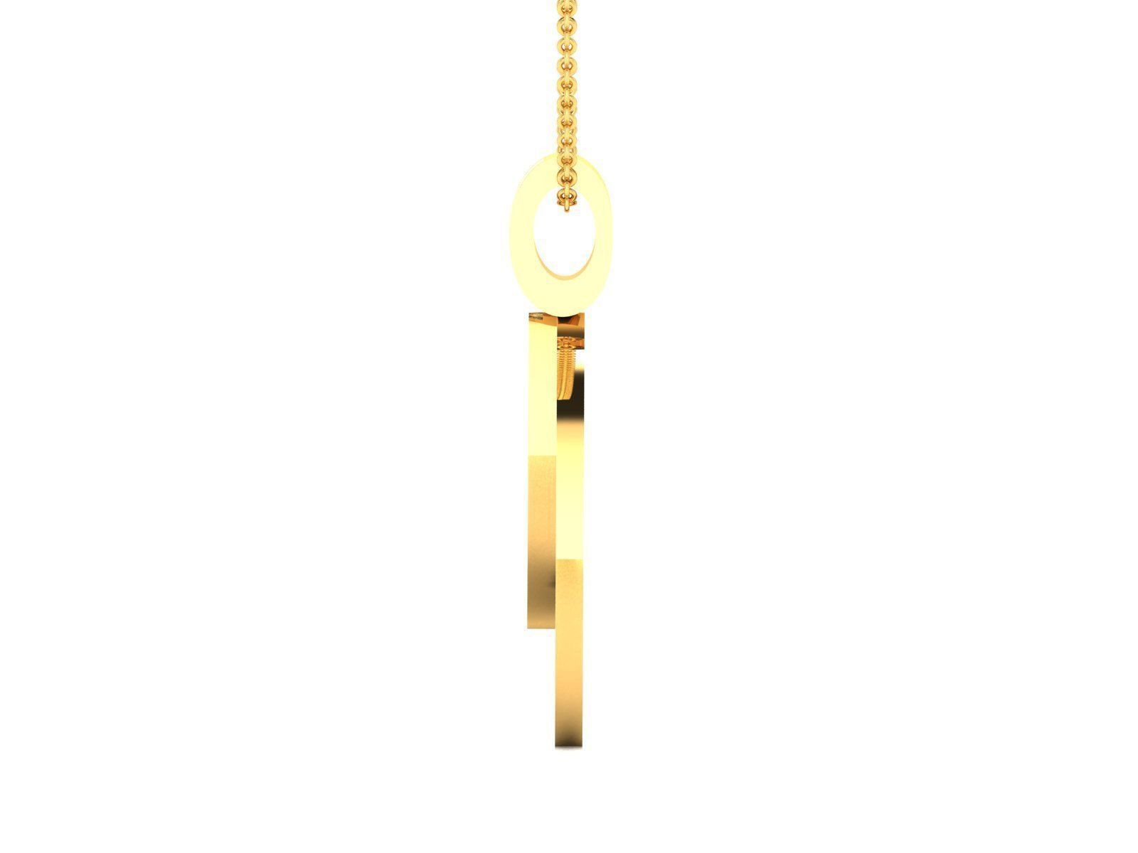 pendant-2059 gold necklace with diamond pendant 3D print model_5