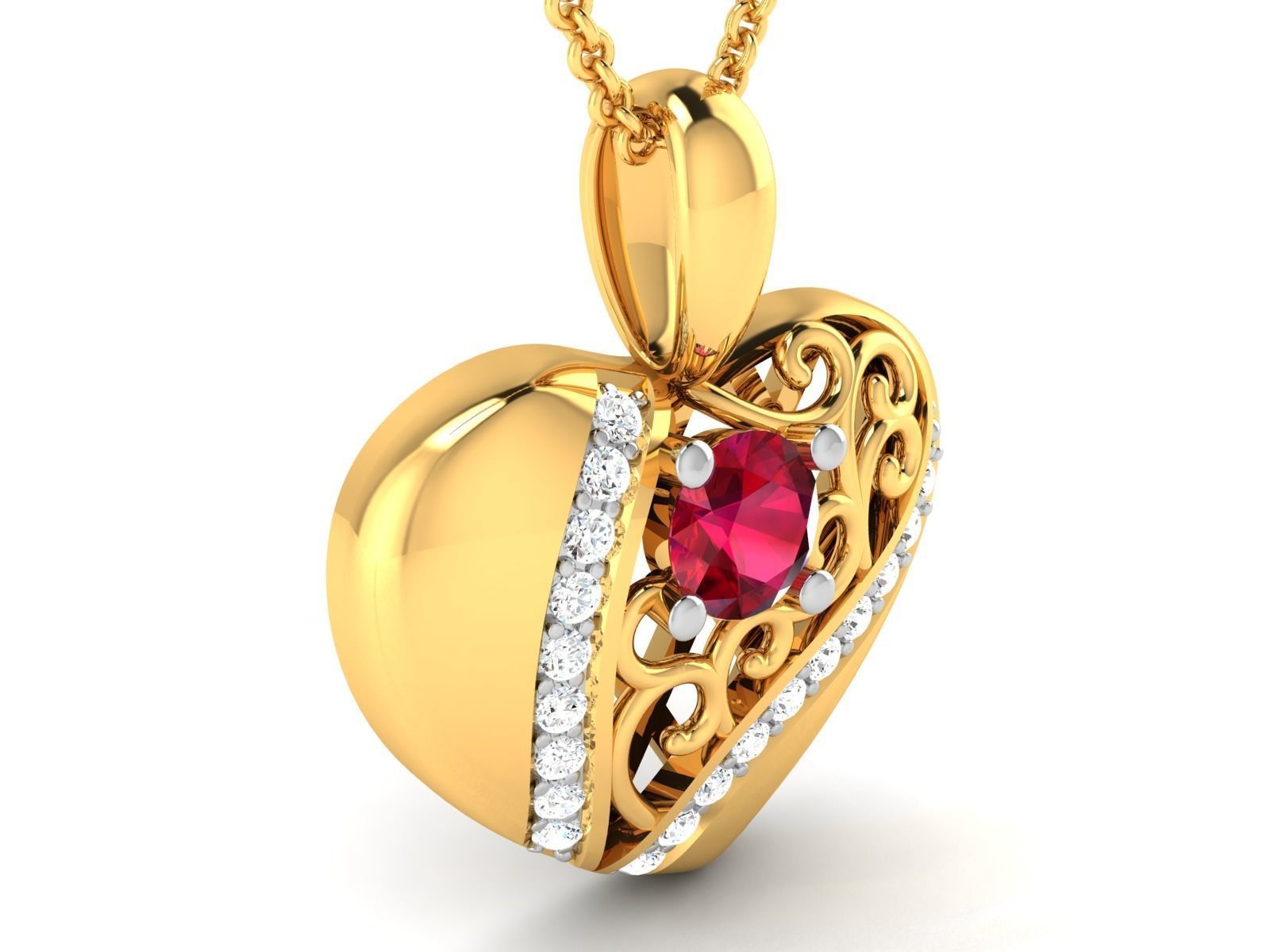 heart pendant-2055 3D print model_6