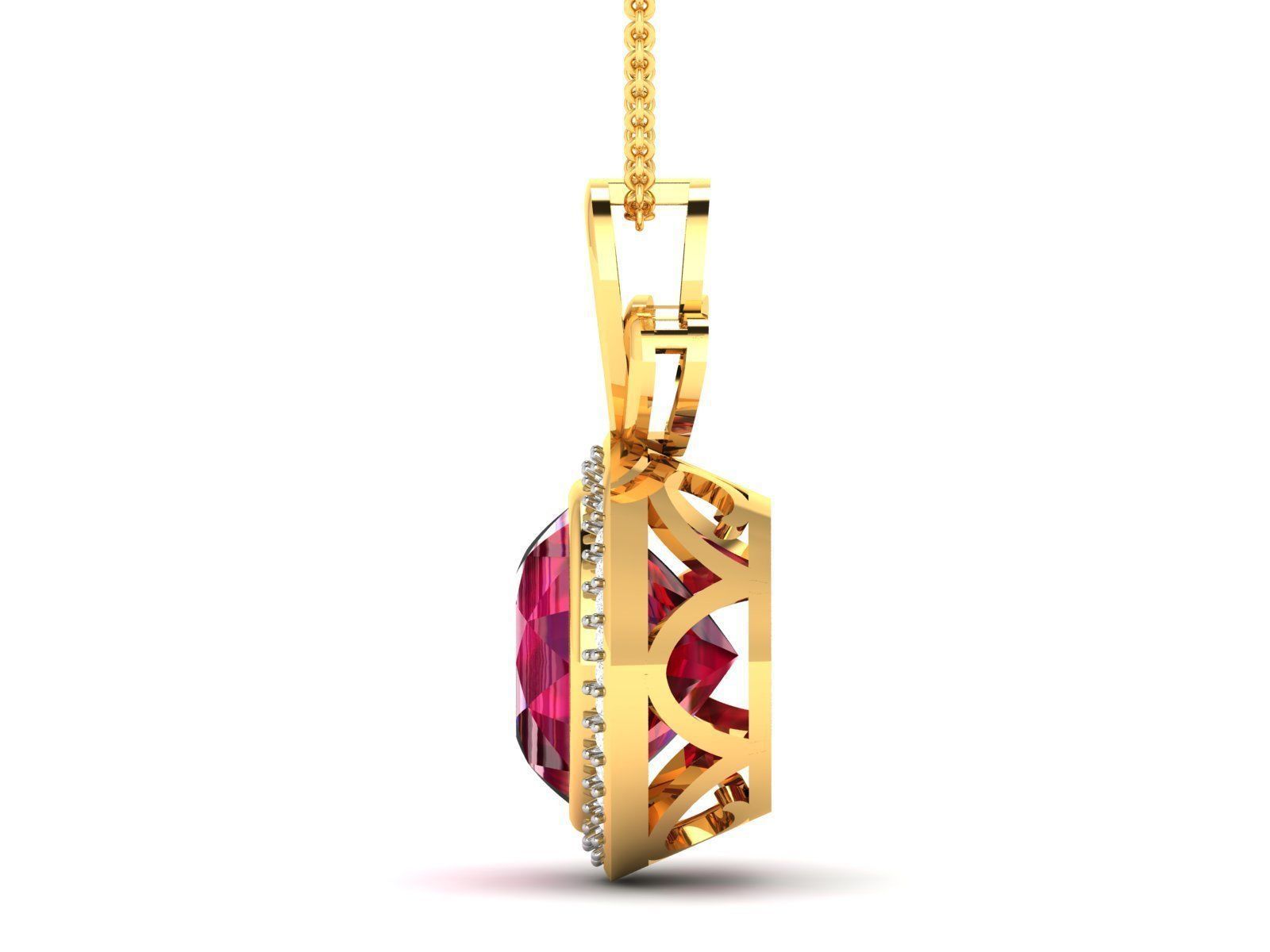pendant-2047 oval ruby pendant with diamonds 3D print model_5