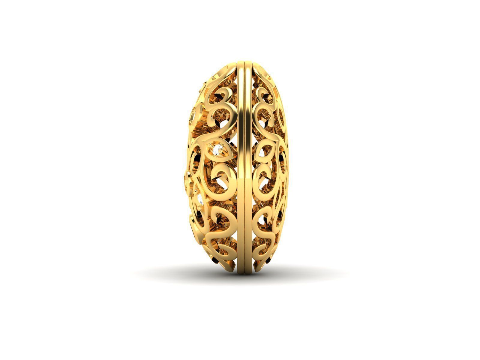 pendant-2014 gold filigree ring with diamonds 3D print model_3