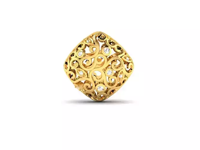 pendant-2014 gold filigree ring with diamonds